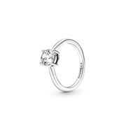 925 แหวนเพชรแฟชั่น Sparkling Round Ring cubic zirconia