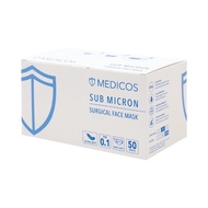 MEDICOS Ultra Soft 4ply Sub Micron Surgical Face Mask (Snow White) 50’s