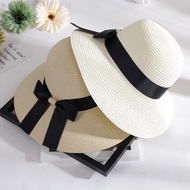 Summer Dome Bowknot Foldable Holiday Women's Uv Hat Beach Hat Bucket Hat Straw Hat