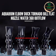 AQUARIUM Elbow Duck Tornado Bill Flat Nozzle Water 360 Outflow Connect Fish Pump Sump Tube Pipe Outlet