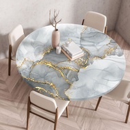 Marble tablecloth Table Cover Tablecloth Printed Dining Round Table Cloth Waterproof Elastic Dining 