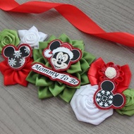 Mickey Mouse maternity sash Disney baby shower It's a boy Gender Christmas pin