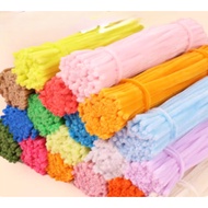 (SGReadyStock) 100pcs Velvet Wire/ Fuzzy Wire/  Pipe cleaner/ chenille stems~