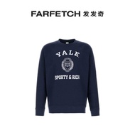 SPORTY & RICH men's logo print fashionable loose men's and women's couple sweatshirt 0204