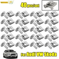 40PC Engine Under Gearbox Cover Clips For Audi A3 A4 B6 B7 A6 A8 TT VW Passat B5 SKODA Superb Undert