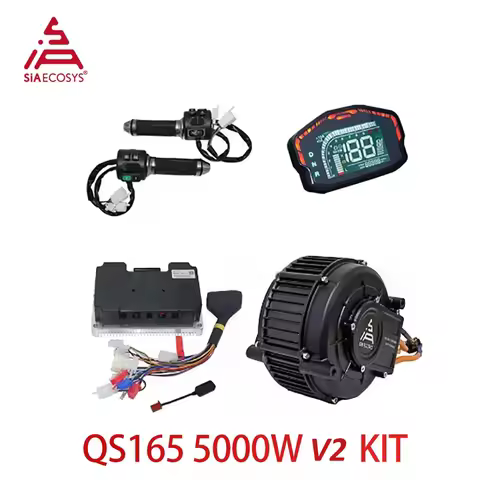 QS165 V2 5000W 72V Mid Drive Motor Kit PMSM with Fardriver ND72680 Controller for Electric Motorcycl