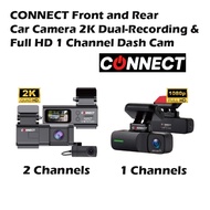 CONNECT Front and Rear Car Camera 2K Dual-Recording & Full HD 1 Channel Dash Cam Wide Angle Wi-Fi GP