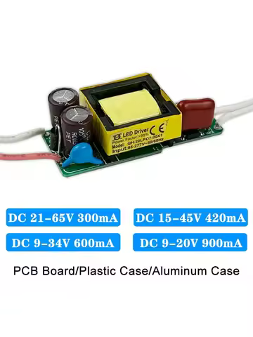 LED Driver DC 9-20V 9-34V 15-45V 21-65V 300mA 420mA 600mA 900mA Lighting Transformers For 7W 10W 12W