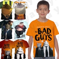 *YAYA*The Bad Guys boys and Girls tShirt 3d Pattern Printed kid's Shirt Daily Short-Sleeve