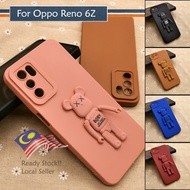 Oppo Reno 6Z 5G Reno6 Z Plain Back Silicone Soft TPU Case Cover Casing DIY Mobile Cute Colorful Bear