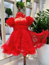 Đầm công chúa bé gáiváy công chúa vát bèo điệu đà cho bé yêu tặng kèm bờm D98