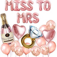 23pcs/set Rose Gold 'MISS TO MRS' Letter Foil Balloon Bridal Shower Bachelorette Party Decor Balloon