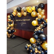 Combo of 100 super glossy black and yellow balloon covers 10 inches 30 cm to decorate balloon gate