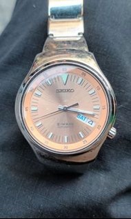 中古停產SEIKO日本精工 S-WAVE機械自動全鋼錶