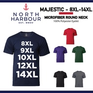 NORTH HARBOUR HYDT 8XL 9XL 10XL 12XL 14XL Plus Size Microfiber T Shirt Jersey Baju Jersi Round Neck 