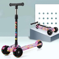 Children Scooter 3 Wheel Scooter With Flash Wheels Kick Scooter Adjustable Height Foldable Children Scooter For 2-12 Year Kids
