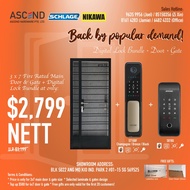 1/2 Hour Fire Rated Door + Metal Gate (3 x 7ft) + Schlage S7100 + Schlage S18G