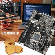 TERBARU B75 BTC Miner Motherboard 8XPCIE to USB+Random CPU+4PIN to