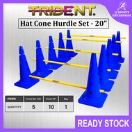 Trident Hat Cone Hurdle Set (20”) Cone With Hole Cones With Hurdles Kon Palang Crossbar Blue