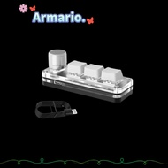 ARMARIO|Mechanical Keyboard, 3 Keys Mini  Gaming Keyboard, | Backlit Knob Keypad Photoshop