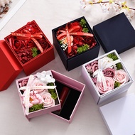 Valentine's Day Rotating Simulation Rose Gift Set for Girlfriend Perfume Lipstick Gift Box