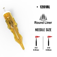 yilong 20Pcs Yellow Dragonfly เข็มสักรุ่นที่ 2 3RL 5RL 7RL 9RL 11RL สําหรับศิลปินสัก