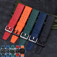 New Tropical Fluoro Rubber Watch Strap 20mm 22mm Watch band For Seiko Waterproof and Breathable Silicone Wristband  Watches Accessories