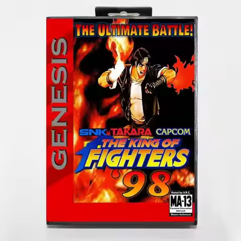 KING OF FIGHTERS 98/99 TOP FIGHTER 2000 with Custom USA Box for 16 Bit Sega MD game Cartridge Megadr