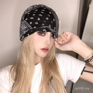 Topi Slouchy Bergaya Nipis Four Seasons untuk Wanita Versi Korea Ins Retro Paisley Scarf Ikat Kepala