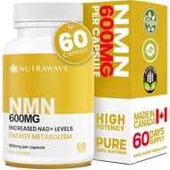 Nutrawave NMN Supplement Canada – 600mg NMN | Pure NAD+ Booster for Energy, Longevity, Brain & Metab