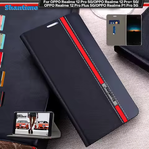 Luxury PU Case For OPPO Realme 12 Pro 5G Flip Case For OPPO Realme 12 Pro+ 5G Realme 12 Pro Plus 5G 