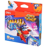 Deli Super Wings Crayons 12 Short Colors - EC21000