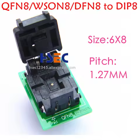 Original QFN8 WSON8 DFN8 MLF8 to DIP8 programmer adapter socket test chip IC FOR 1.27MMpitch 8X6MM 6
