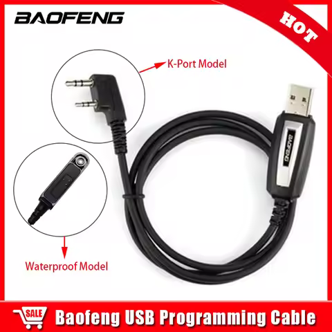 K type USB Programming Cable Cord CD For Baofeng Walkie Talkie BFUV5R Plus BF-H6 5RUV 10R Two Way Ra