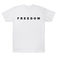 T-shirt Charlie Kirk Freedom Merch, reka bentuk huruf Freedom, t-shirt cetakan grafik, lengan pendek