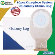 UniCare Solutions OPDC01 10pcs One-piece System Colostomy Stoma Bag Pouch Ileostomy Ostomy Bag Cut Size 20mm-65mm Beige Cover