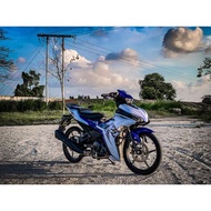 COVER SET Y16zr white blue / Body cover Y16 zr siap tampal sticker/ Y16zr cover set sticker original