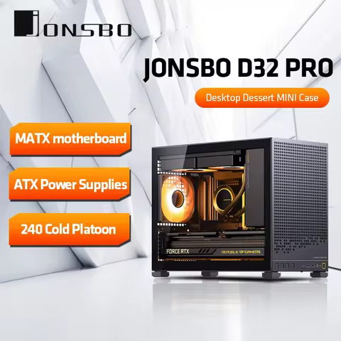 JONSBO D32 PRO Black MATX Desktop Small PC Case Transparent Adjustable Motherboard ATX Power 240 Wat
