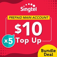 [Singtel] $10 HI! Top-up (Bundle of 5) (Topup Bundle Deal Promo) Telco topup/Mobile topup/eload话费充值/电话充值/手机充值