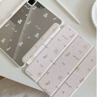 24 Hours Case ipad Air7 Right Pen Slot Acrylic Floral Rabbit Pro11 2024 gen11 air6 ipad case