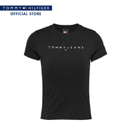 Tommy Hilfiger เสื้อยืด ผู้หญิง รุ่น DW0DW18398 BDS - สีดำ ทรง Slim Fit