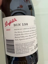 (年份2017)Penfolds Bin 138 Shiraz Grenache Mataro 紅酒