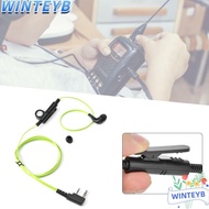 WINTEYB Earpiece, 2 Pin Two Way Radio Earphone PTT Mic, 2 Way ABS Noodle Headphone Cord for Kenwood 