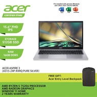 ACER Aspire 3 A315-24P-R4RQ Laptop - 15.6" FHD IPS/R5-7520U/16GB DDR5/512GB SSD/AMD Radeon.Win11/Ms 