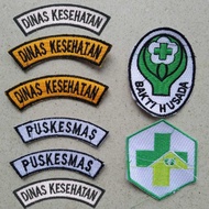 1 set of 4 health service embroidery bets, health center locations, health center logos, badge bakti