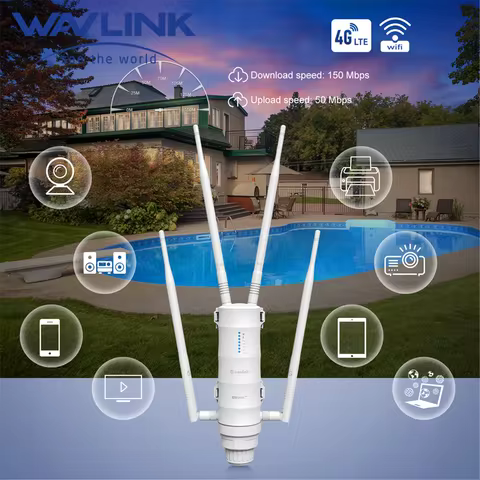 Wavlink AC1200 High Power 4G LTE Outdoor Wi-Fi Router Dual Band Wireless with SIM Card Slot Support 
