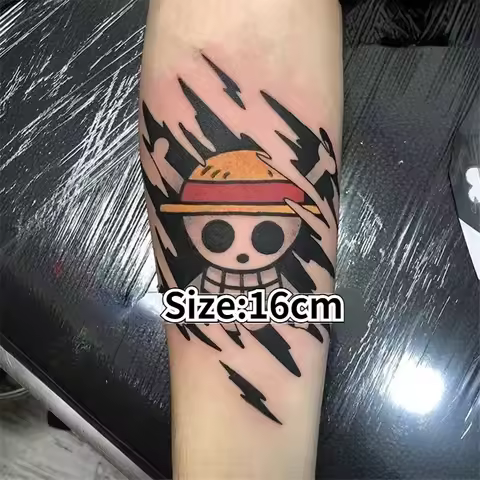 Anime Temporary Tattoos Cartoon Skull Body Art Tatoo Waterproof Fake Tatto Sticker for Man Women