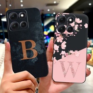 New Casing For Motorola Moto G86 Power Case Fashion Flower Letters Soft Silicone Matte TPU Cover For