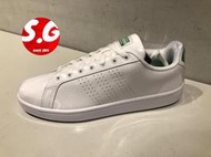 S.G adidas 愛迪達 NEO CLOUDFOAM 男 休閒 運動鞋 皮革 基本款 百搭 白綠色 AW3914