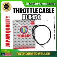 KAWASAKI KLX150 THROTTLE CABLE MINYAK HITAM KABEL KEBLE OPEN CLOSE A/B 100% ORIGINAL TOBAKI TSK QUAL